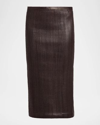 Tom Ford Leather Pencil Midi Skirt