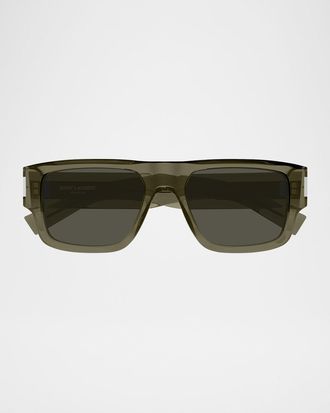 Saint Laurent Men & apos;s SL 659 Acetate Rectangle Sunglasses