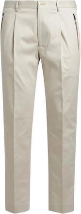 Etro Stretch Katoen Gabardine Broek - Heren - Nette broeken - Wit - S - Katoen - Broeken