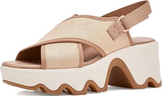 Sorel Kinetic Aura Slingback Txt Womens Dress Sandals Honest Beige/Gum 16 : 10.5 B - Medium, Leather/Textile