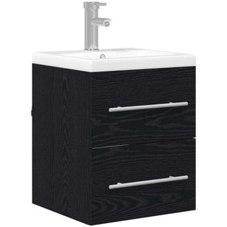 vidaXL Gabinete De Lavabo Para Ba&ntilde;o Roble Negro 41 X 38,5 X 48 Cm Vidaxl
