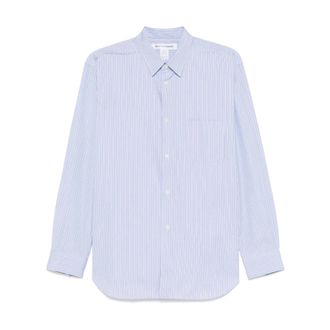 Comme Des Gar&ccedil;ons Casual Shirts, male, Blue, Size: L Striped Cotton Shirt