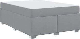 vidaXL Vidaxl - Estructura De Cama Gris Claro 140 X 200 Cm Tela