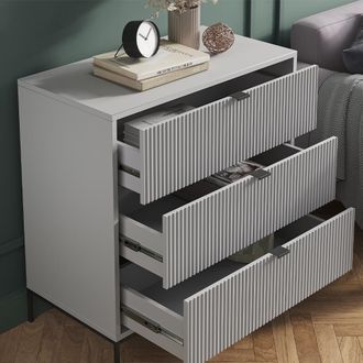 Vicco Aparador Eliza, Gris, 80 X 81.2 Cm Con 3 Cajones