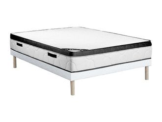 Vente-Unique Conjunto de somier tapizado + colch&oacute;n 160 x 200 cm espuma de 30 cm - SOLAK de YSM&Eacute;E