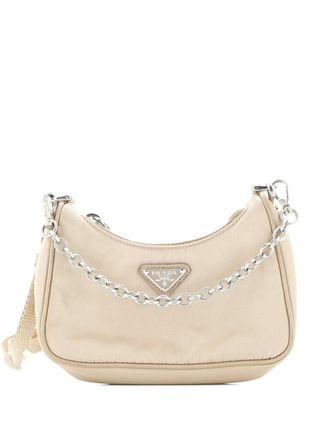 Prada Re-Edition Shoulder Bag Tessuto Mini hobo bag - Toni neutri