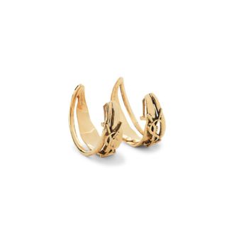 Saint Laurent Golden Classic Logo Earrings