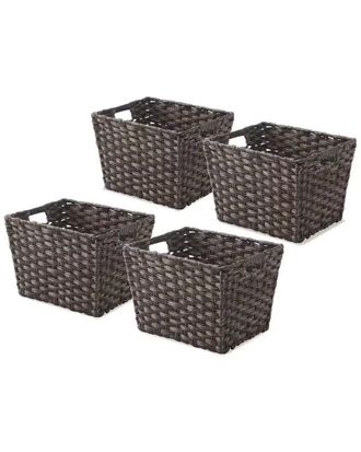 Whitmor Set Of 4 Split Rattique Totes