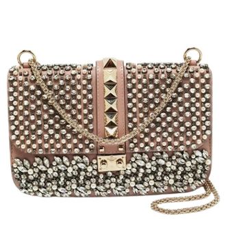 Valentino Pre-owned Leren Crossbodytas - Dames - Pre-owned - Roze - Maat: ONE Size Leer