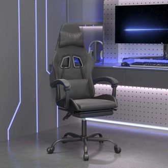 vidaXL vidaXL Sedia da Gaming con Poggiapiedi Nero in Similpelle