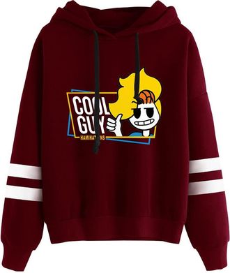 Generic Haminations Cool Guy New Logo Fashion Mens Hoodie Casual Loose Tracksuit (Red,S)