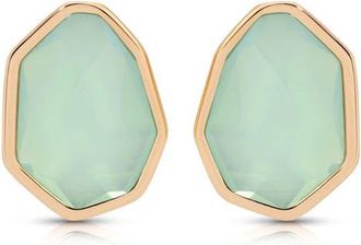 Ettika Seastone Stud Earrings in Seafoam With Gold at Nordstrom