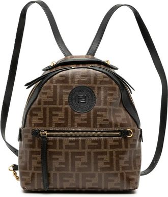 Fendi 2010-2025 Zucca Coated Canvas FF 1974 rugzak - Bruin