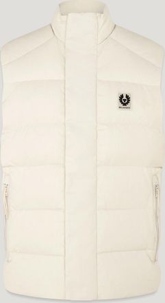 Belstaff Apex Gilet Mens Cotton Blend Gabardine Silver Birch Size L