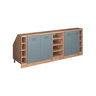 Vicco Armario De Cocina Para Techo Inclinado R-line, Gris Azulado, 210 Cm Lote De 5 Carcasas De Armario 60 Cm De Profundidad, Vicco