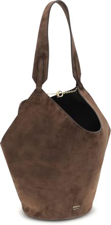 Khaite Womens Lotus Small Shulder Bag Dark Brown Calf Leather Bos Taurus Shoulder