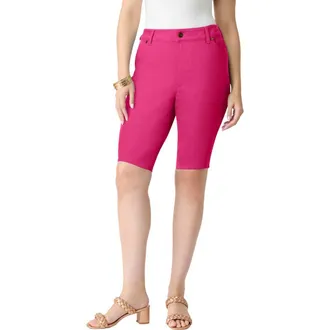 Roaman's Plus Size 24/7 Stretch Bermuda Short in Raspberry Sorbet at Nordstrom, Size 30