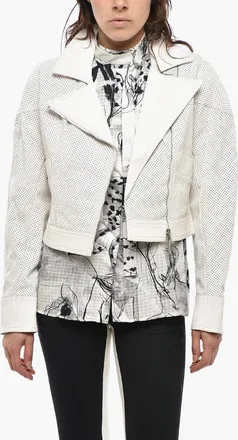 Stella McCartney Vegan Leather Jacket KARLY With All-Over Laser-Cut Details Stella McCartney