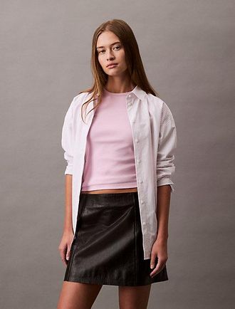 Calvin Klein Minifalda De Piel