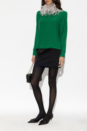 Valentino Garavani Ostrich Feather Dress, Womens, Green