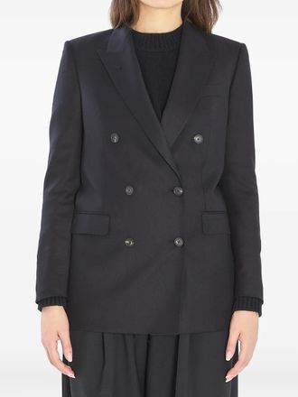 Tagliatore Jasmine peak-lapels double-breasted peacoat - women - Virgin Wool/Silk/Cupro - 42 - Black