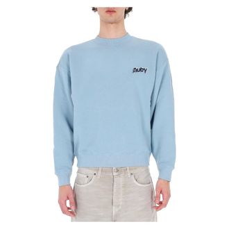 Autry Sweatshirts, male, Blue, Size: XS Felpa girocollo in cotone con logo