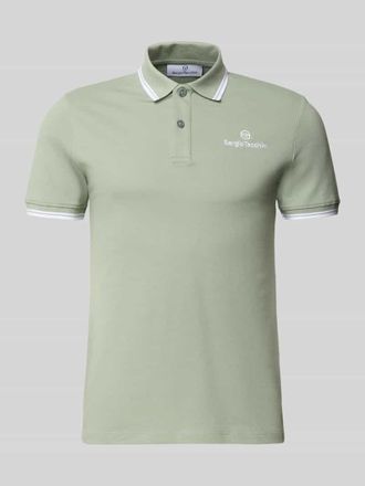 Sergio Tacchini Slim Fit Poloshirt mit Logo-Stitching Modell Reed in Mint, Gr&ouml;&szlig;e XXL