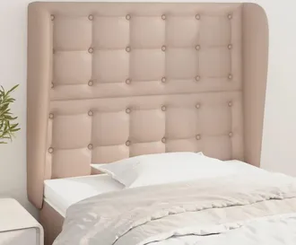 vidaXL Cabecero Con Orejas Cuero Sint&eacute;tico Capuchino 103x23x118/128 Cm Vidaxl