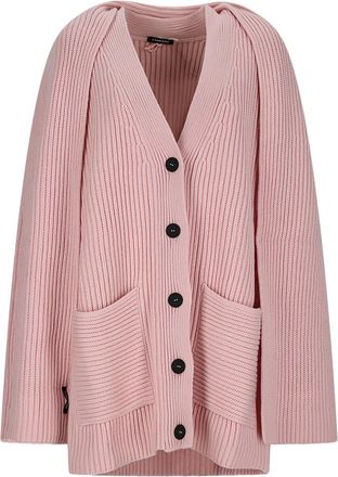 Canessa Cardigan a coste in cashmere - Rosa