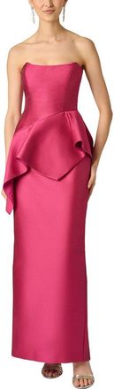 Aidan Mattox Pebble Gazar Long Dress