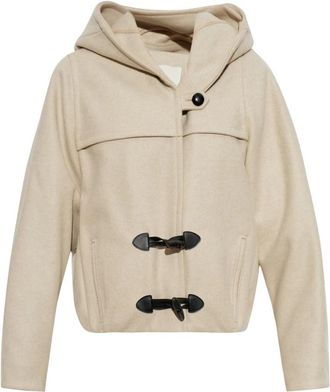 Isabel Marant Trixie Jas - Dames - Zomerjassen - Beige - S - Wol - Jassen