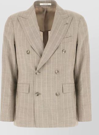 Tagliatore wool blend suit jacket button detail
