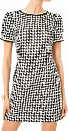 Lilly Pulitzer Doriane Boucle Shift Dress In Noir Houndstooth Sequin Boucle