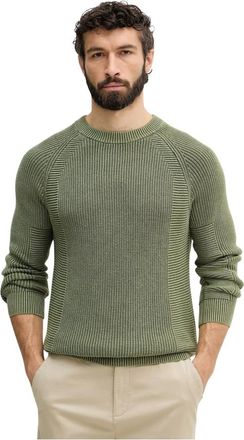Benetton Trui met ronde hals - Heren - Ronde hals truien - Groen - XL - Katoen - Truien & Vesten