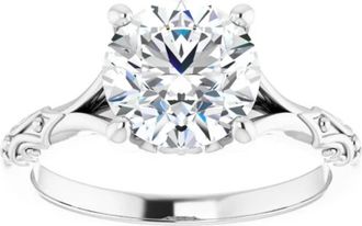 Pompeii3 3Ct Moissanite Vintage Engagement Solitaire Ring 14k White Yellow or Rose Gold