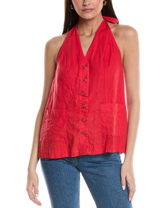 Free People Scout Linen-Blend Halter Top