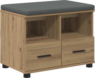 vidaXL Banco Para Zapatos Con Coj&iacute;n Roble Artisan 60 X 38 X 46 Cm Vidaxl