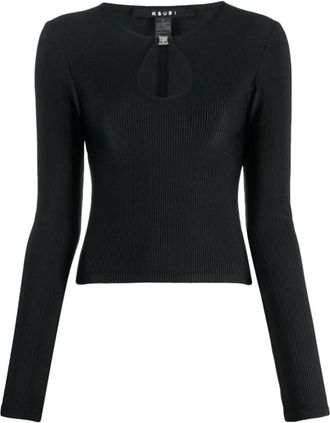 Ksubi Zwarte keyhole trui top - Dames - Longsleeves - Zwart - S - Nylon - Tops