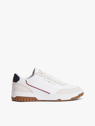 Tommy Hilfiger Mixed Texture Leather Basketball Trainers