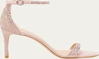 Stuart Weitzman Nudist Embellished Ankle-Strap Sandals