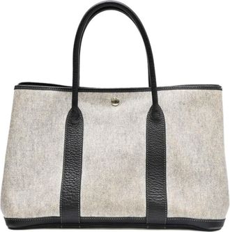Hermès Black Gray Toile H Handbag Tote Bag (Pre-Owned)