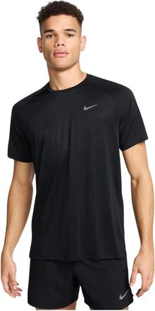 Nike Fitness, Heren, Zwart, L, Polyester, Stride Dri-FIT ADV hardloopshirt met korte mouwen