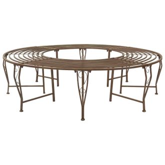 vidaXL Banco De &Aacute;rbol 8-n&uacute;mero De Plazas &Oslash; 160 X 44 Cm Acero Vidaxl