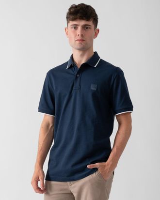 Boss Orange by Hugo Boss BOSS Orange Passertip Heren Poloshirt met Korte Mouwen en Tipped Collar