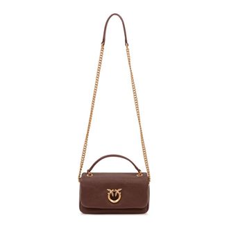 Pinko Click Soft Horizontal - Dames - Schoudertassen - Bruin - ONE Size - Katoen - Tassen