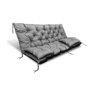 OEM Coj&iacute;n De Jard&iacute;n 150x60x50 Cm + 2 Cojines Para Banco Columpio, Impermeable, Gris