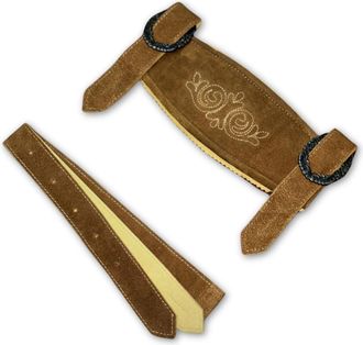 Generic McWilliams Suspenders for Lederhosen Men - Classic Leather Adjustable Durable Stylish Traditional Braces (Dark Brown)