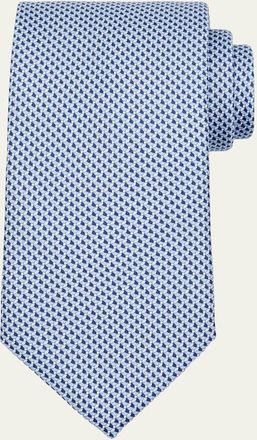 Brioni Mens Micro Print Silk Jacquard Tie