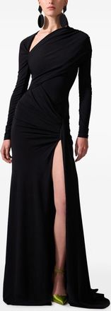 Carolina Herrera Abito da sera con maniche lunghe - Blu