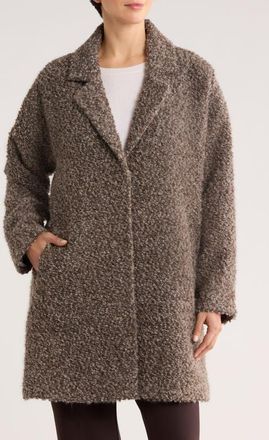Eileen Fisher Alpaca & Wool Blend Faux Shearling Coat in Rye at Nordstrom, Size X-Large